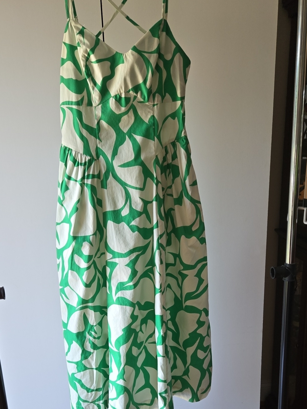 a new day Green and White Smocked Top